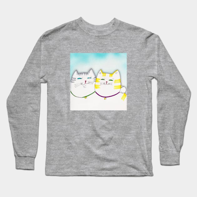 BFF Kitties Long Sleeve T-Shirt by HelenDBVickers